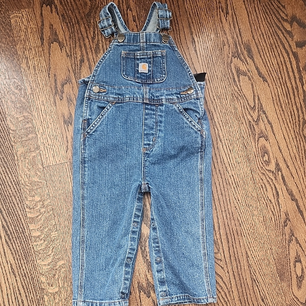 Carhartt Blue Denim Kids Overalls Size 18 Months